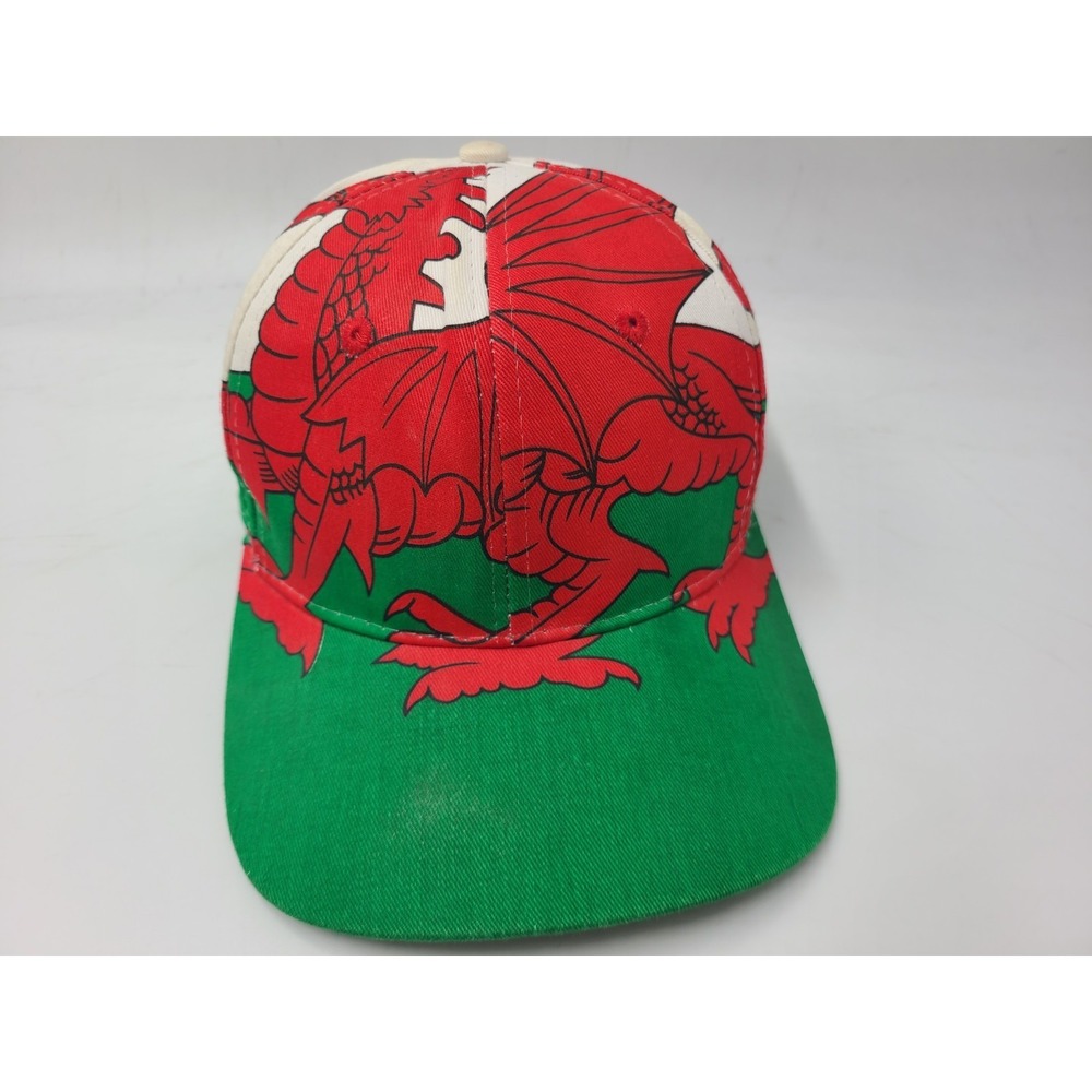 Vintage Wales Cymru Flag Global Caps All‎ Over Print Snapback (Fits Small) Hat
